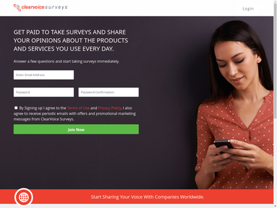 Clear Voice Surveys website screenshot