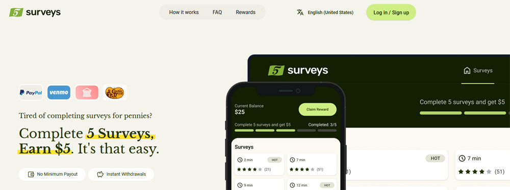 5 Surveys website